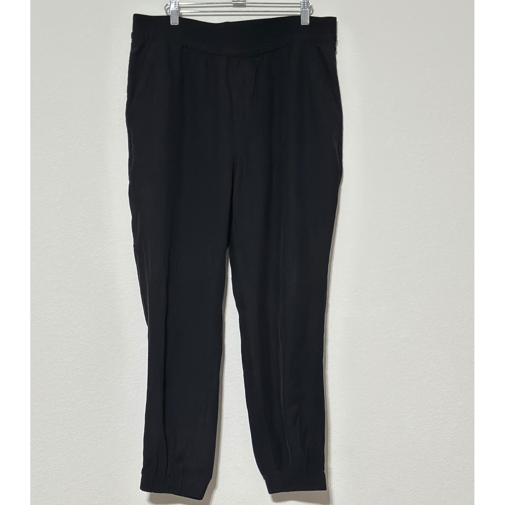 Old Navy Black Jogger‎ Pants Comfort Waist Elastic Ankle Size L